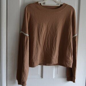 Mossimo Target Long Sleeve Crop Boxy Beaded Balloon Sleeve Sweatshirt (M)